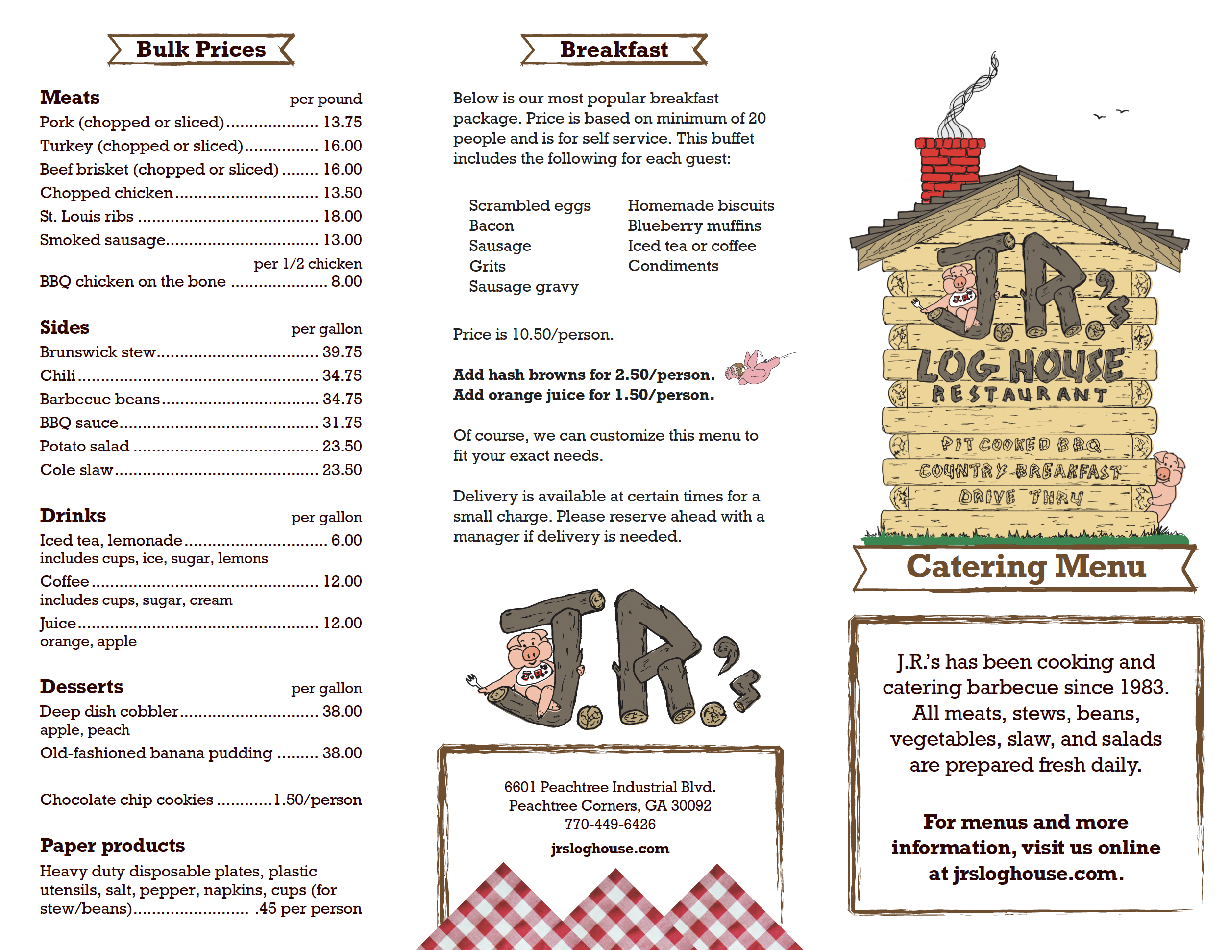jr's catering menu - page 2